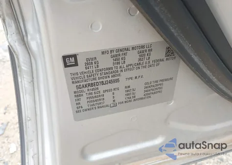 2011 Buick Enclave 1Xl from USA, damaged, VIN 5GAKRBED7BJ245995